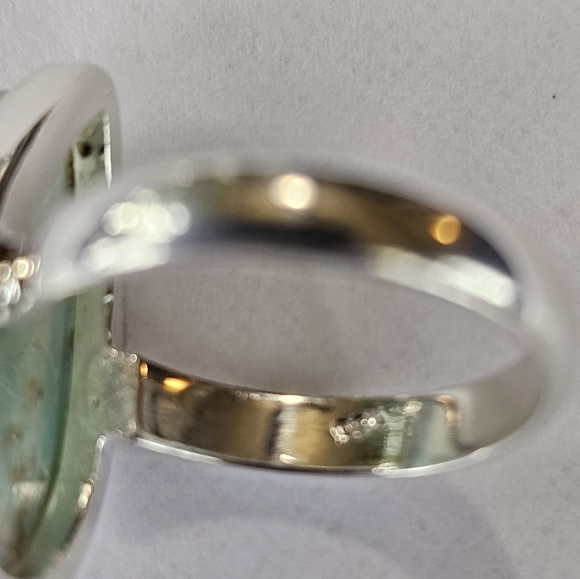 Genuine Aqua Crysoprase Ring in Sterling Silver Size 7! NEW - Picture 3 of 6